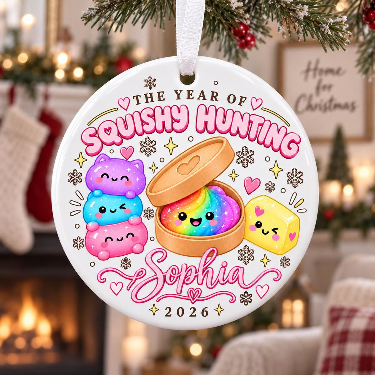 Personalized Squishy Christmas Ornament, Year of Squishy Hunting Ornament, Custom Name Dumpling Gift, Kids Xmas Keepsake, Squishy Lover Gift - product image 8