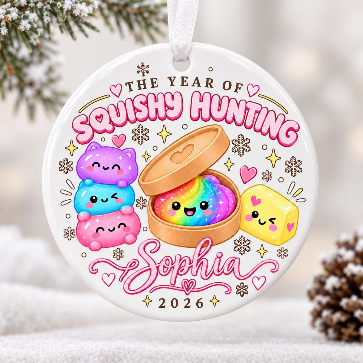 Personalized Squishy Christmas Ornament, Year of Squishy Hunting Ornament, Custom Name Dumpling Gift, Kids Xmas Keepsake, Squishy Lover Gift - product image 10
