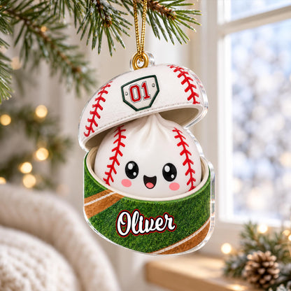Personalized Sport Dumpling Ornament, Acrylic Squishy Style Christmas Ornament, Custom Name Ornament, Acrylic Soccer Baseball Ornament - product image 5