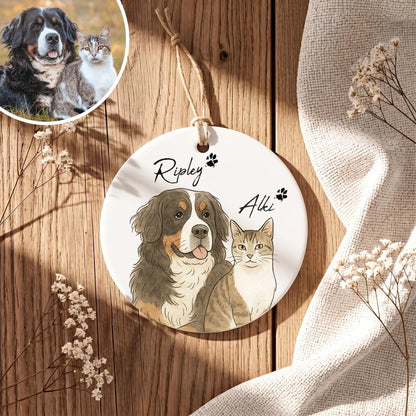 Personalized Watercolor Pet Photo Ornament: Custom Memorial Keepsake - product image 11