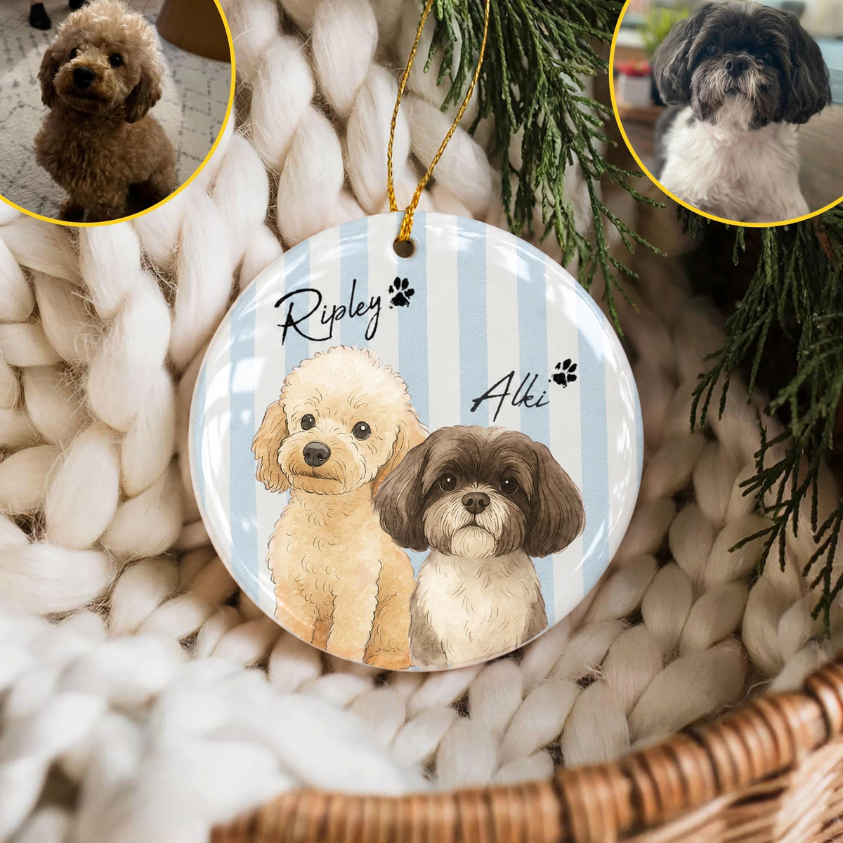 Personalized Watercolor Pet Photo Ornament: Custom Memorial Keepsake - product image 5