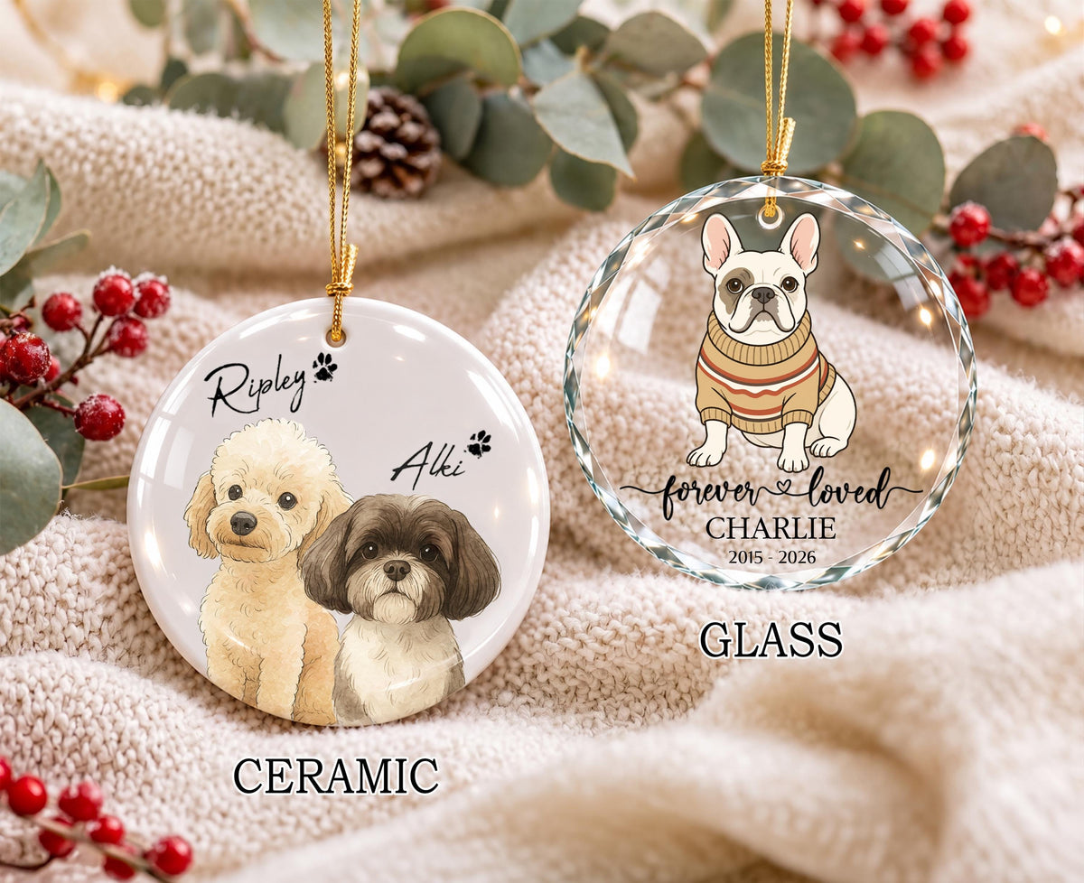 Personalized Watercolor Pet Photo Ornament: Custom Memorial Keepsake - product image 4