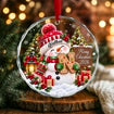 Personalized Kid Name Ornament, Letter Gingerbread with Snowman Keepsake - product image 2