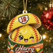 Personalized Softball Dumpling 3D Relief Ornament 2026, Softball Ornament, Squishy Dumpling Ornament, Sport Ornament, Kids Christmas Gift - product image 2