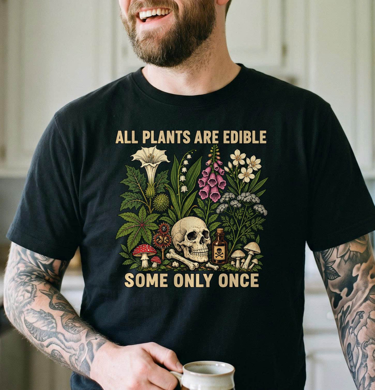 All Plants Are Edible Some Only Once Shirt, Dark Humor Botanical T-Shirt, Poison Garden Sweatshirt & Hoodie, Unisex Gothic Gift