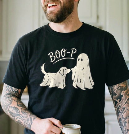 Funny Boo-P Halloween Dog Shirt, Cute Ghost Dog T-Shirt, Spooky Sweatshirt & Hoodie, Unisex Halloween Gift