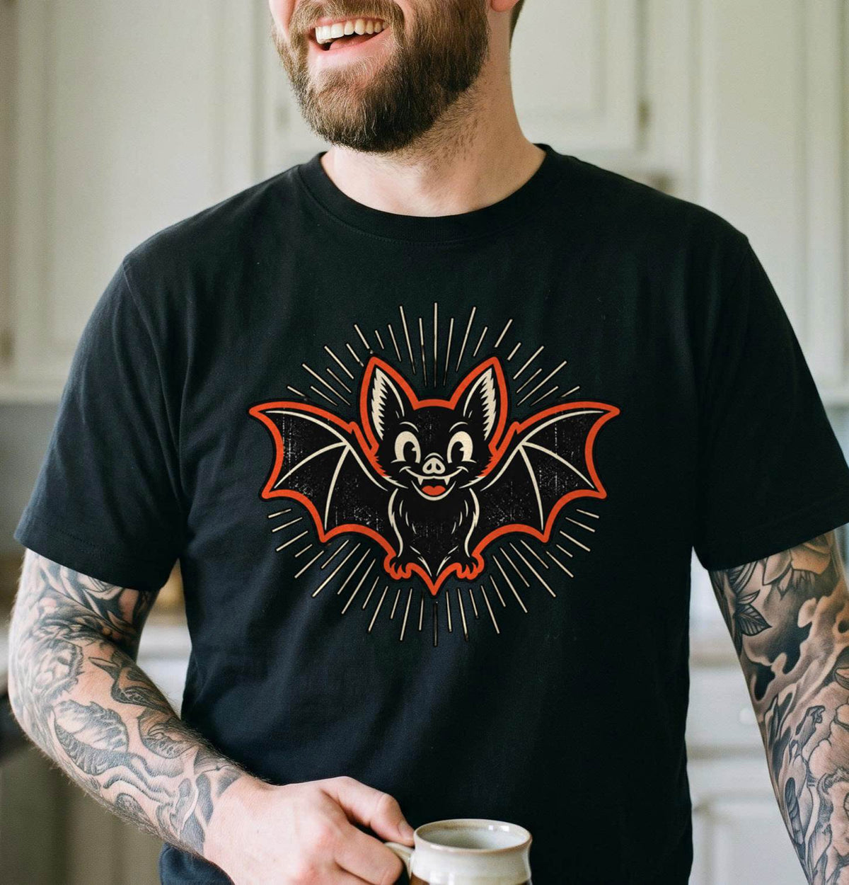 Vintage Bat Halloween Shirt, Cute Retro Bat T-Shirt, Spooky Season Sweatshirt & Hoodie, Unisex Halloween Gift