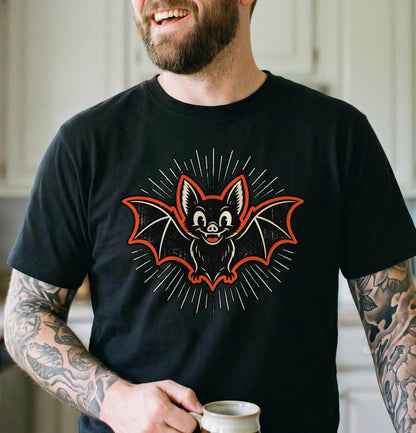 Vintage Bat Halloween Shirt, Cute Retro Bat T-Shirt, Spooky Season Sweatshirt & Hoodie, Unisex Halloween Gift