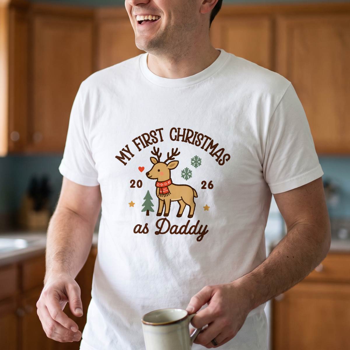 Personalized First Christmas as Mama or Daddy Shirt, Custom Holiday T-Shirt, Sweatshirt & Hoodie