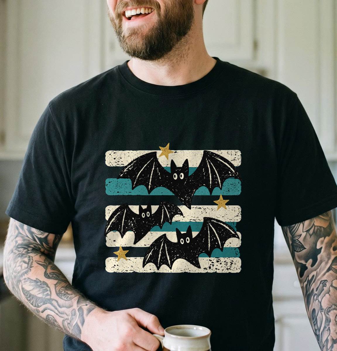 Retro Black Bat Halloween Shirt, Vintage Spooky T-Shirt, Sweatshirt & Hoodie, Halloween Gift