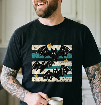 Retro Black Bat Halloween Shirt, Vintage Spooky T-Shirt, Sweatshirt & Hoodie, Halloween Gift