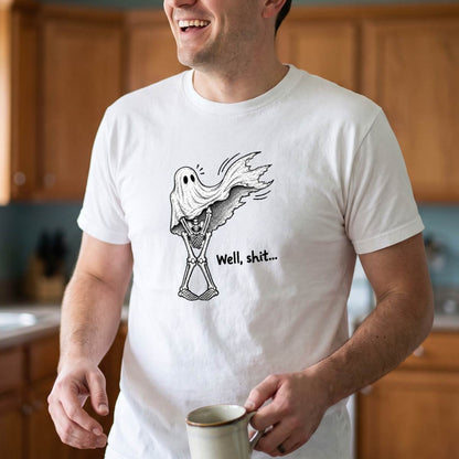 Well Shit Ghost Skeleton Halloween Shirt, Funny Dark Humor T-Shirt, Sweatshirt & Hoodie, Halloween Gift