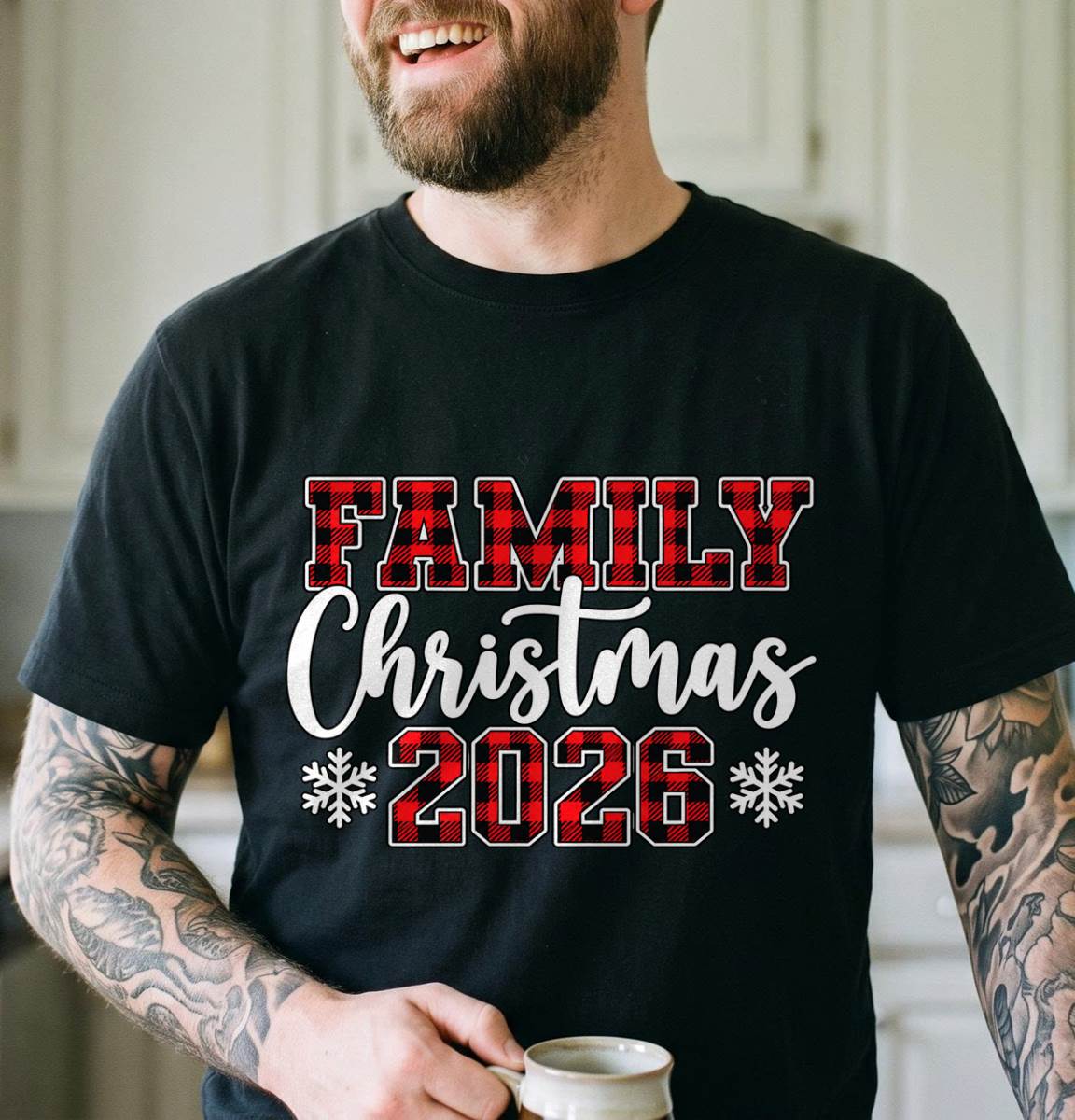 Family Christmas Shirt 2026, Buffalo Plaid Holiday T-Shirt, Sweatshirt & Hoodie