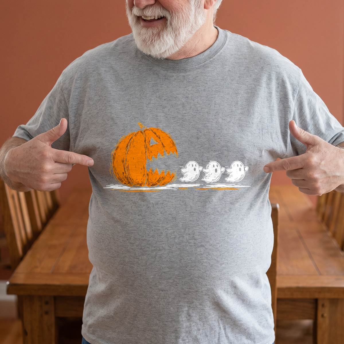 Pumpkin Chasing Ghosts Halloween Shirt, Retro Arcade T-Shirt, Unisex Sweatshirt & Hoodie, Gamer Halloween Gift