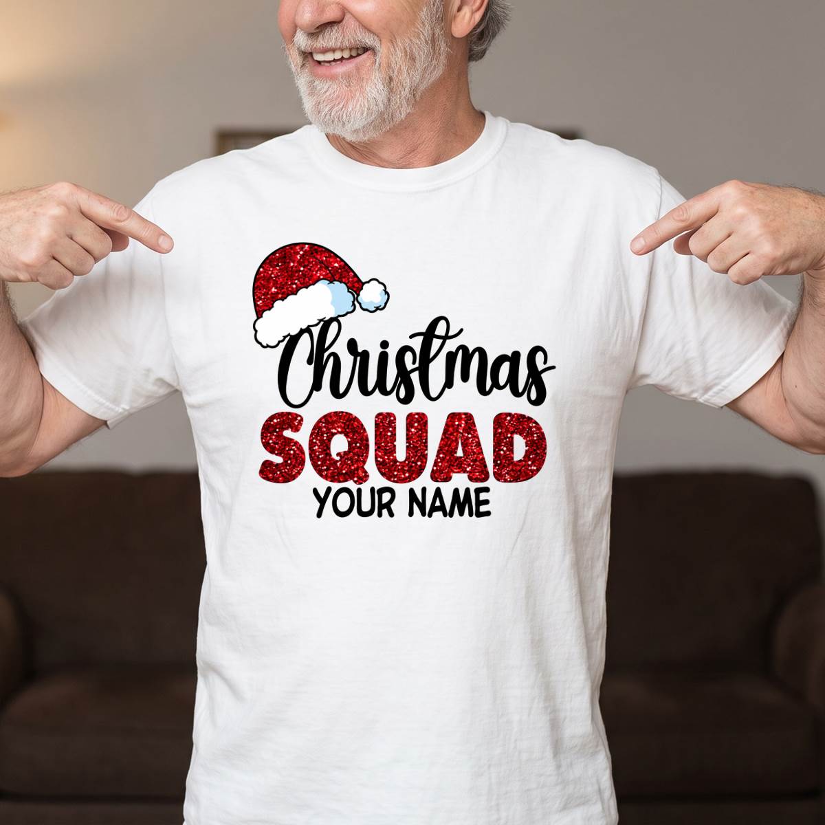Personalized Christmas Squad Shirt, Custom Name T-Shirt, Sweatshirt & Hoodie, Matching Holiday Outfit