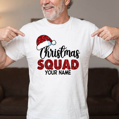 Personalized Christmas Squad Shirt, Custom Name T-Shirt, Sweatshirt & Hoodie, Matching Holiday Outfit