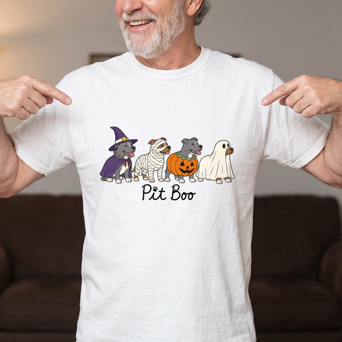 Pit Boo Pit Bull Halloween Shirt, Funny Dog Costume T-Shirt, Unisex Sweatshirt & Hoodie, Pitbull Lover Gift