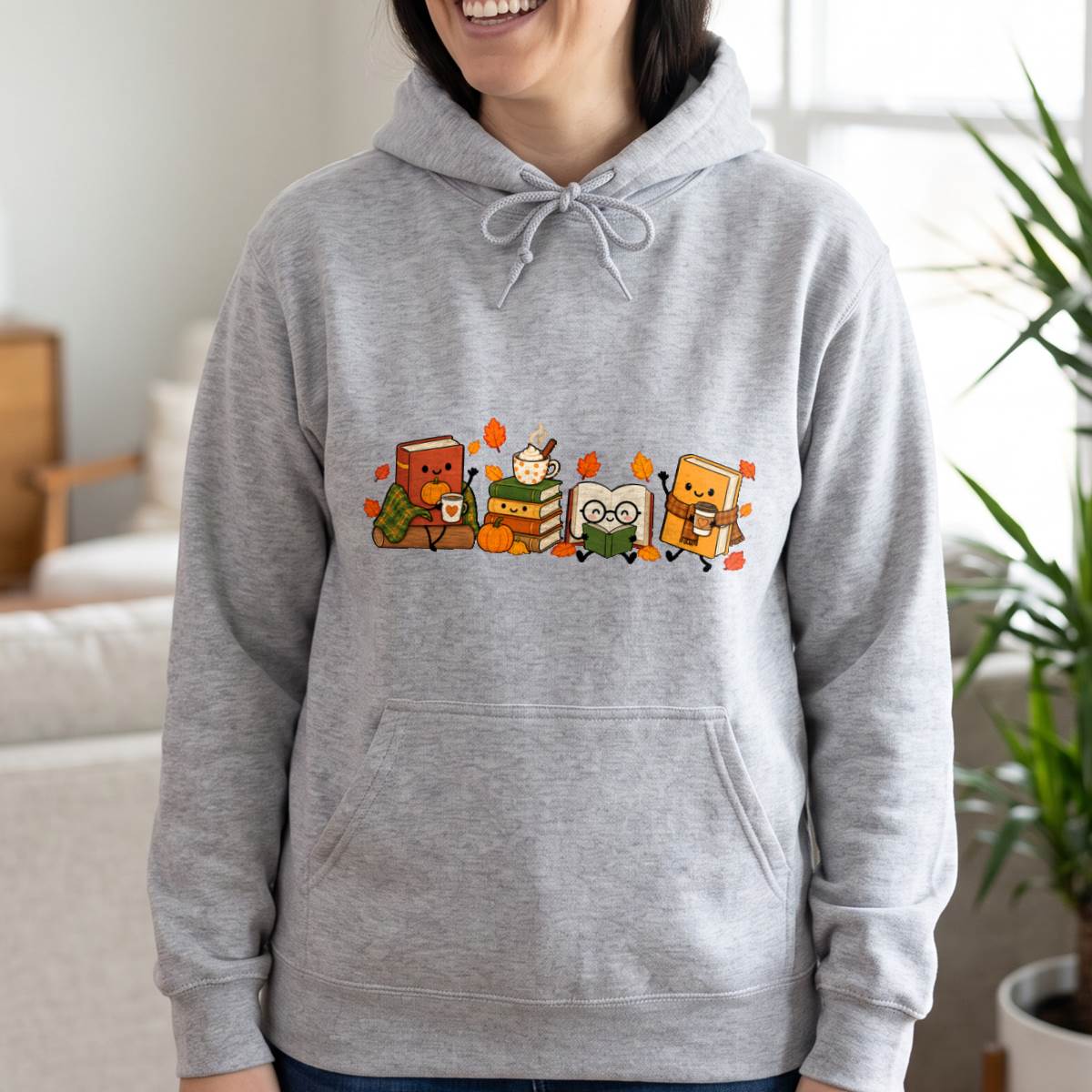 Cozy Fall Book Lover Shirt, Cute Reading and Coffee T-Shirt, Sweatshirt & Hoodie, Librarian Gift