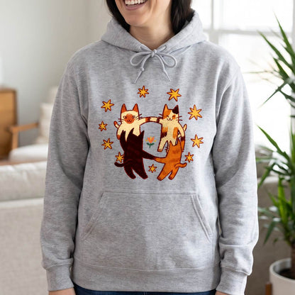 Cats Holding Paws Friendship Shirt, Cute Cat Lover T-Shirt, Sweatshirt & Hoodie, Best Friend Gift
