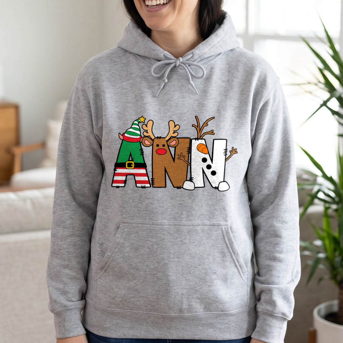Personalized Christmas Name Shirt, Custom Elf Santa Reindeer T-Shirt, Sweatshirt & Hoodie, Unisex Holiday Gift