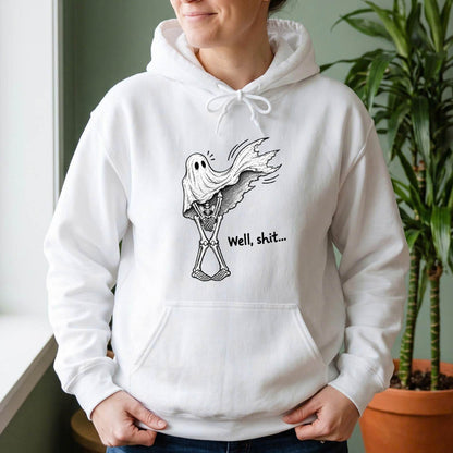 Well Shit Ghost Skeleton Halloween Shirt, Funny Dark Humor T-Shirt, Sweatshirt & Hoodie, Halloween Gift