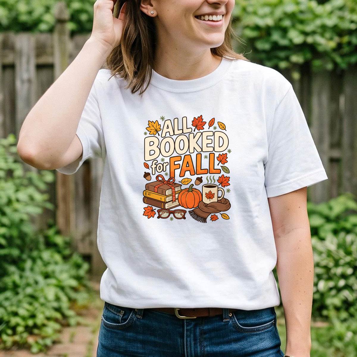 All Booked for Fall Shirt, Book Lover T-Shirt, Unisex Sweatshirt & Hoodie, Cozy Autumn Gift