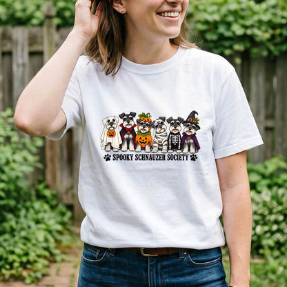 Spooky Schnauzer Society Halloween Shirt, Dog Lover T-Shirt, Unisex Sweatshirt & Hoodie, Halloween Gift