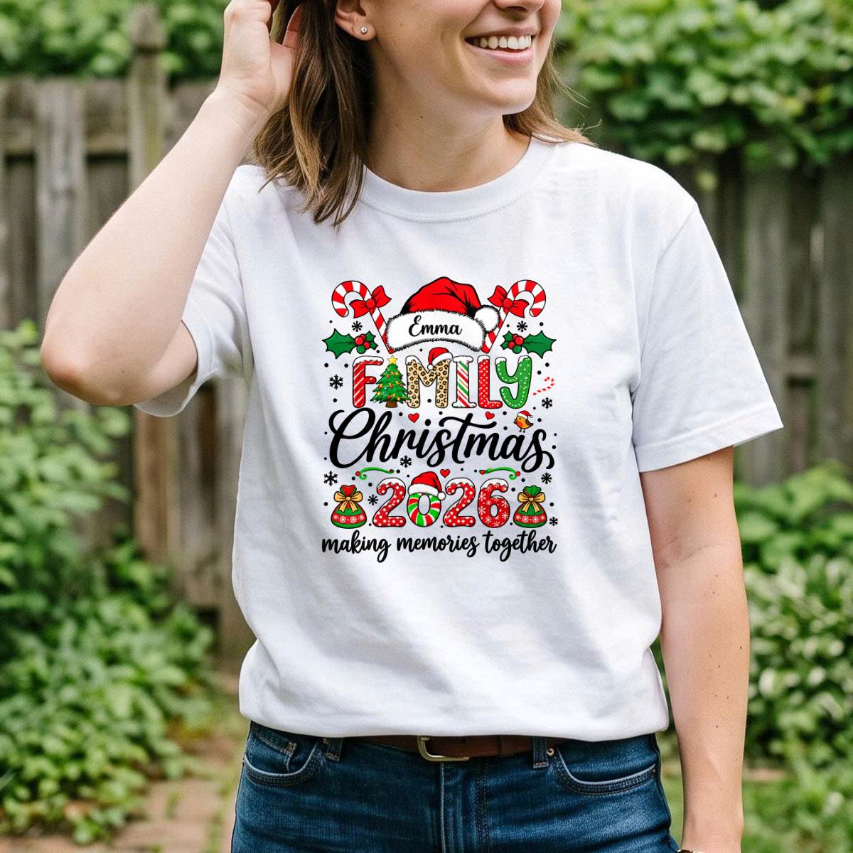 Personalized Family Christmas Shirt 2026, Custom Name T-Shirt, Sweatshirt & Hoodie, Unisex Holiday Gift