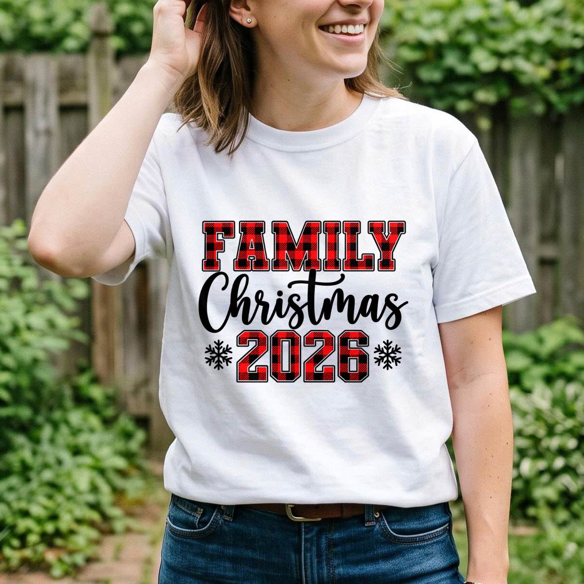 Family Christmas Shirt 2026, Buffalo Plaid Holiday T-Shirt, Sweatshirt & Hoodie