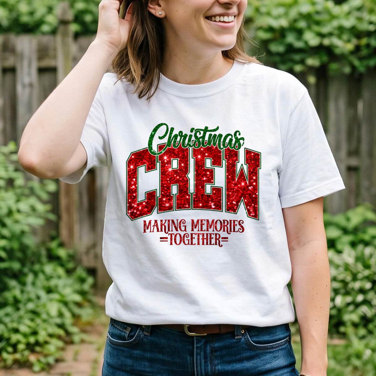 Personalized Christmas Crew Shirt, Custom Family Name T-Shirt, Sweatshirt & Hoodie, Unisex Holiday Gift