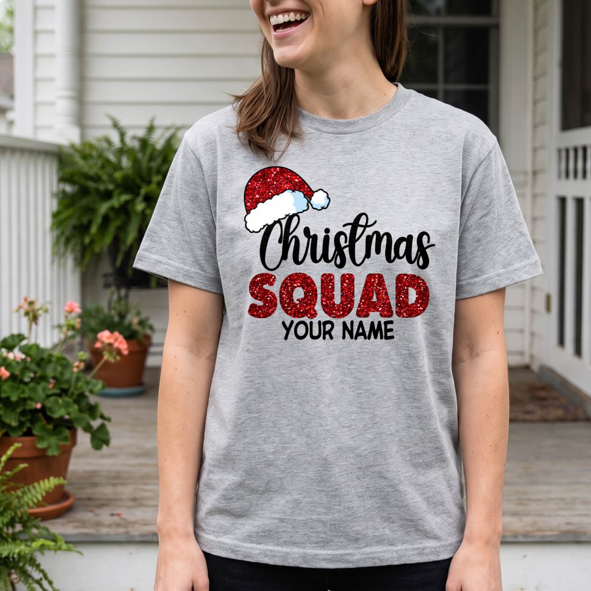 Personalized Christmas Squad Shirt, Custom Name T-Shirt, Sweatshirt & Hoodie, Matching Holiday Outfit